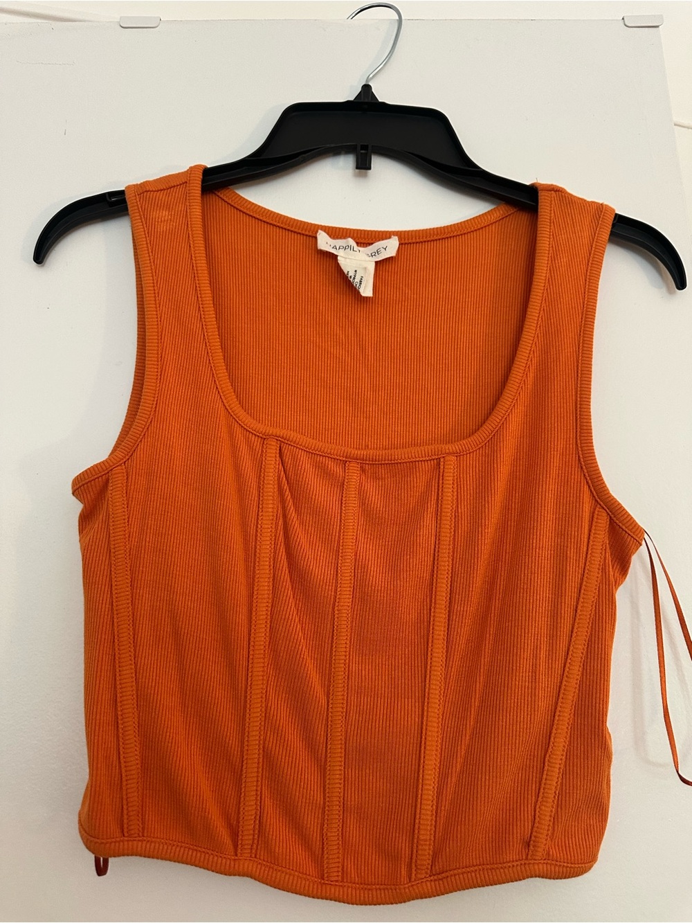 Orange Ribbed Tank Top - Picture 1 of 2